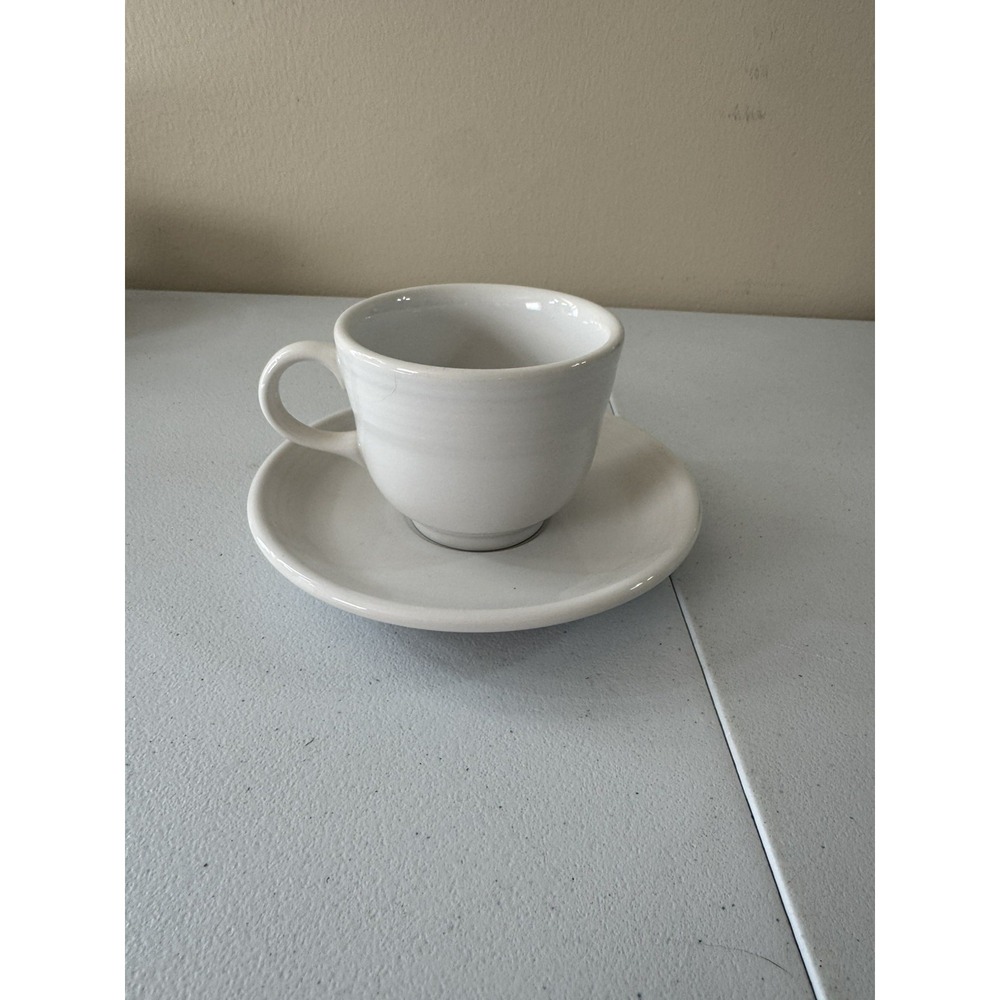 FIESTA Fiestaware Homer Laughlin Coffee Cup Saucer Set WHITE